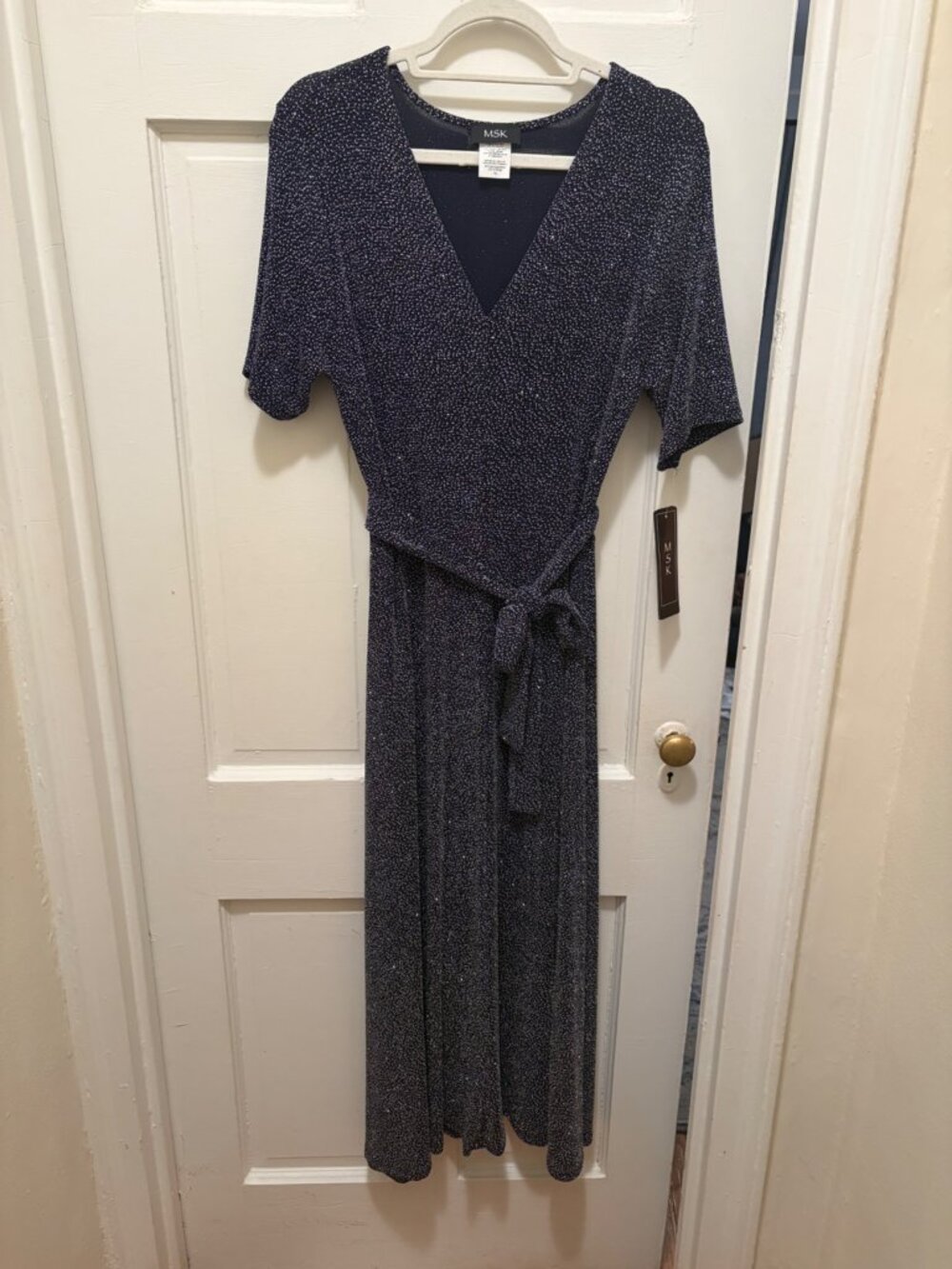 MSK NWT Navy Sparkly Maxi Dress – Size XL